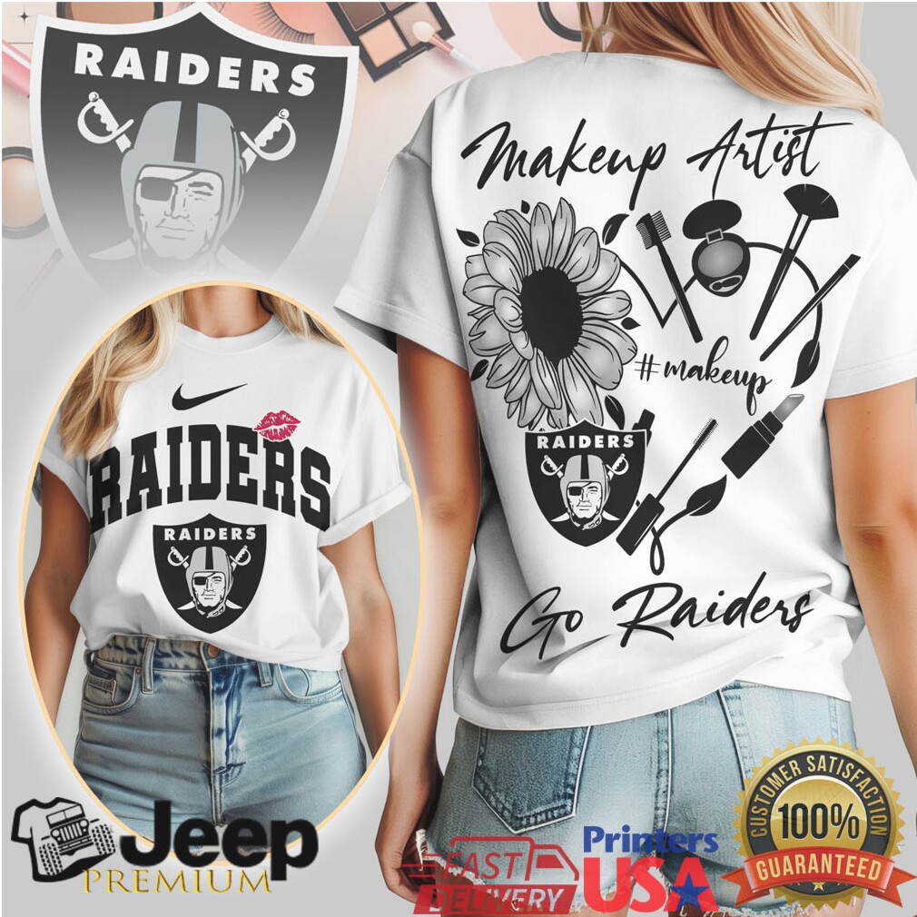 Makeup Artist Sunflower Floral Design Las Vegas Raiders Women’s Tee Makeup Artist Sunflower Floral Design Las Vegas Raiders Women’s Tee