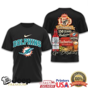 Miami Dolphins 150 Years of Budweiser Celebration Fan Shirt