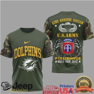 Miami Dolphins 82nd Airborne Division U.S. Army Paratrooper T Shirt