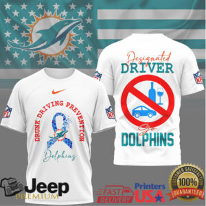 Miami Dolphins Drunk Driving Prevention Designated Driver Shirt