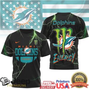Miami Dolphins Energy Monster Lightning Strike T Shirt Miami Dolphins Energy Monster Lightning Strike T Shirt