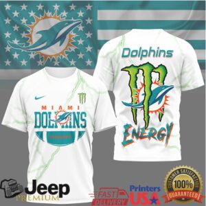 Miami Dolphins Energy Monster Lightning Strike T Shirt