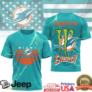Miami Dolphins Energy Monster Lightning Strike T Shirt