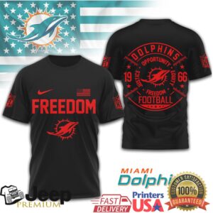 Miami Dolphins Freedom Football Opportunity Equity Justice NFL Tee