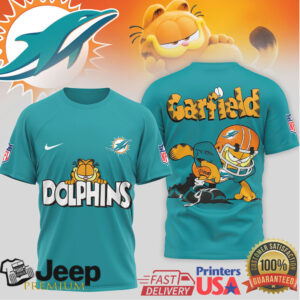 Miami Dolphins Garfield Tropical Vibe NFL Fan Shirt