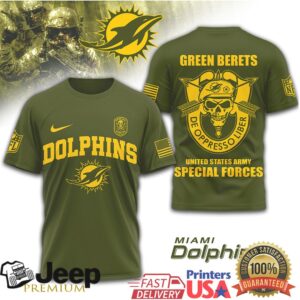 Miami Dolphins Green Berets US Army Special Forces T Shirt Miami Dolphins Green Berets US Army Special Forces T Shirt