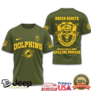 Miami Dolphins Green Berets US Army Special Forces T Shirt