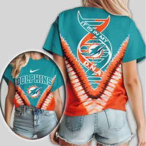 Miami Dolphins It Is In My DNA Tie Dye Pattern Graphic Tee Miami Dolphins It Is In My DNA Tie Dye Pattern Graphic Tee