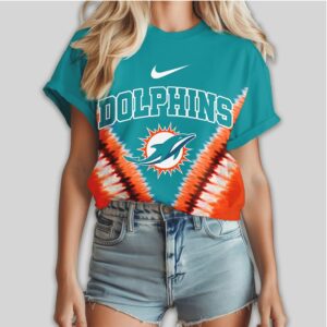 Miami Dolphins It Is In My DNA Tie Dye Pattern Graphic Tee