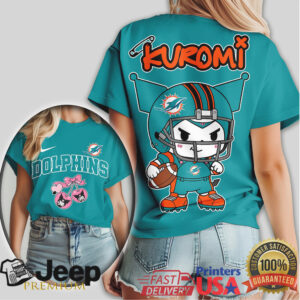 Miami Dolphins Kuromi Kawaii NFL Fan Graphic Tee