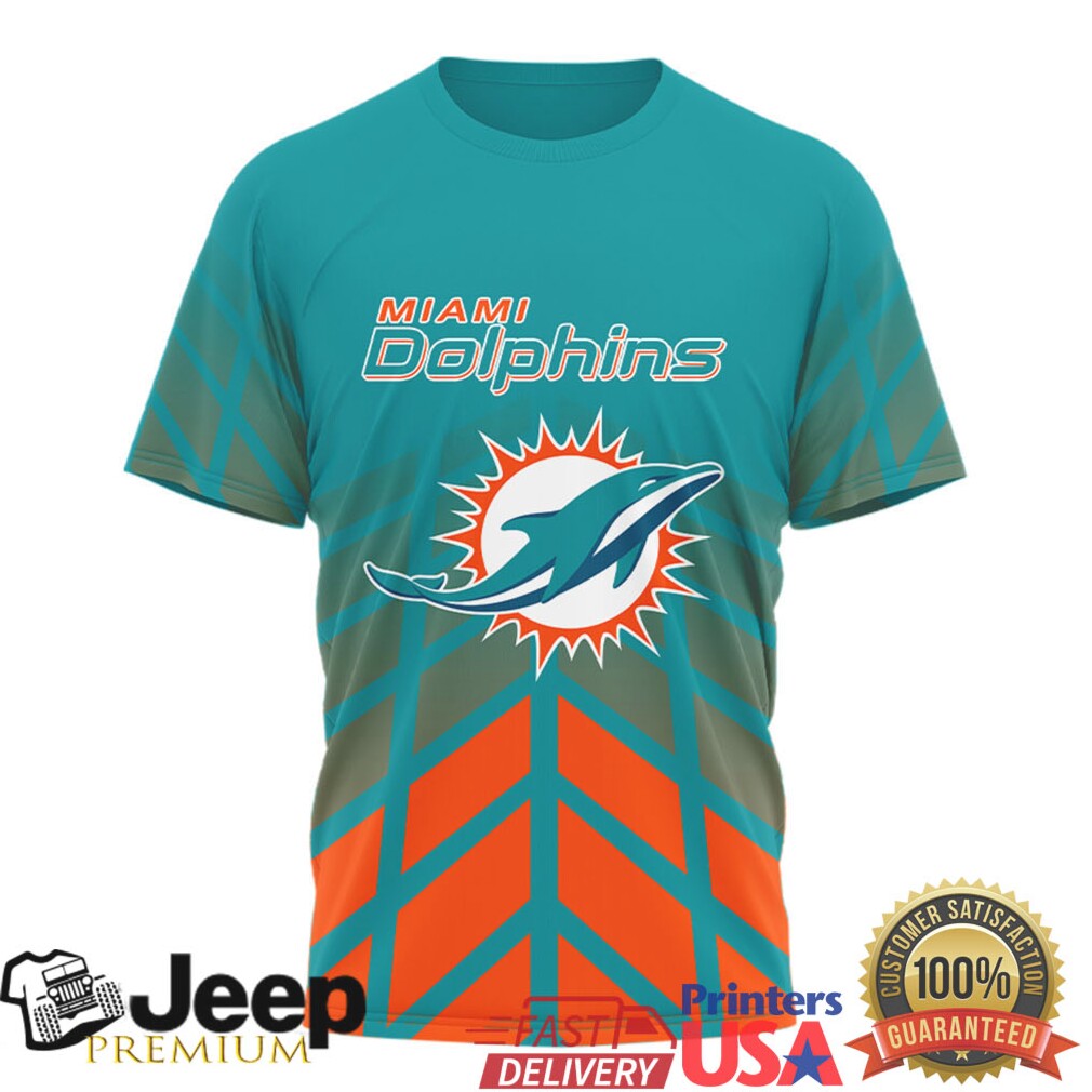 Miami Dolphins NFL FLAG Play Football Sublimated T Shirt Miami Dolphins NFL FLAG Play Football Sublimated T Shirt