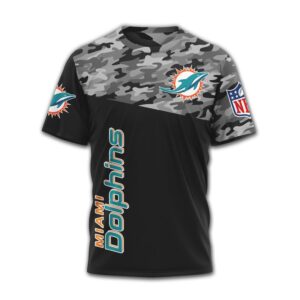 Miami Dolphins NFL Veteran Awareness Camo Shirt End Veteran Suicide 22 A Day