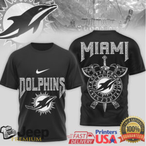 Miami Dolphins Norse Rune & Warrior Spirit Graphic T Shirt