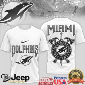 Miami Dolphins Norse Rune & Warrior Spirit Graphic T Shirt