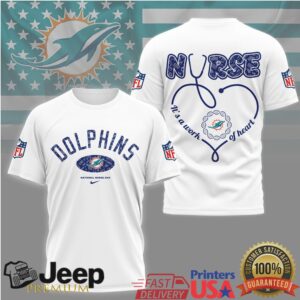 Miami Dolphins Nurse Shirt NFL Team Colors Healthcare Appreciation Tee Miami Dolphins Nurse Shirt NFL Team Colors Healthcare Appreciation Tee