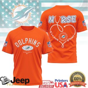 Miami Dolphins Nurse Shirt NFL Team Colors Healthcare Appreciation Tee