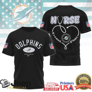 Miami Dolphins Nurse Shirt NFL Team Colors Healthcare Appreciation Tee