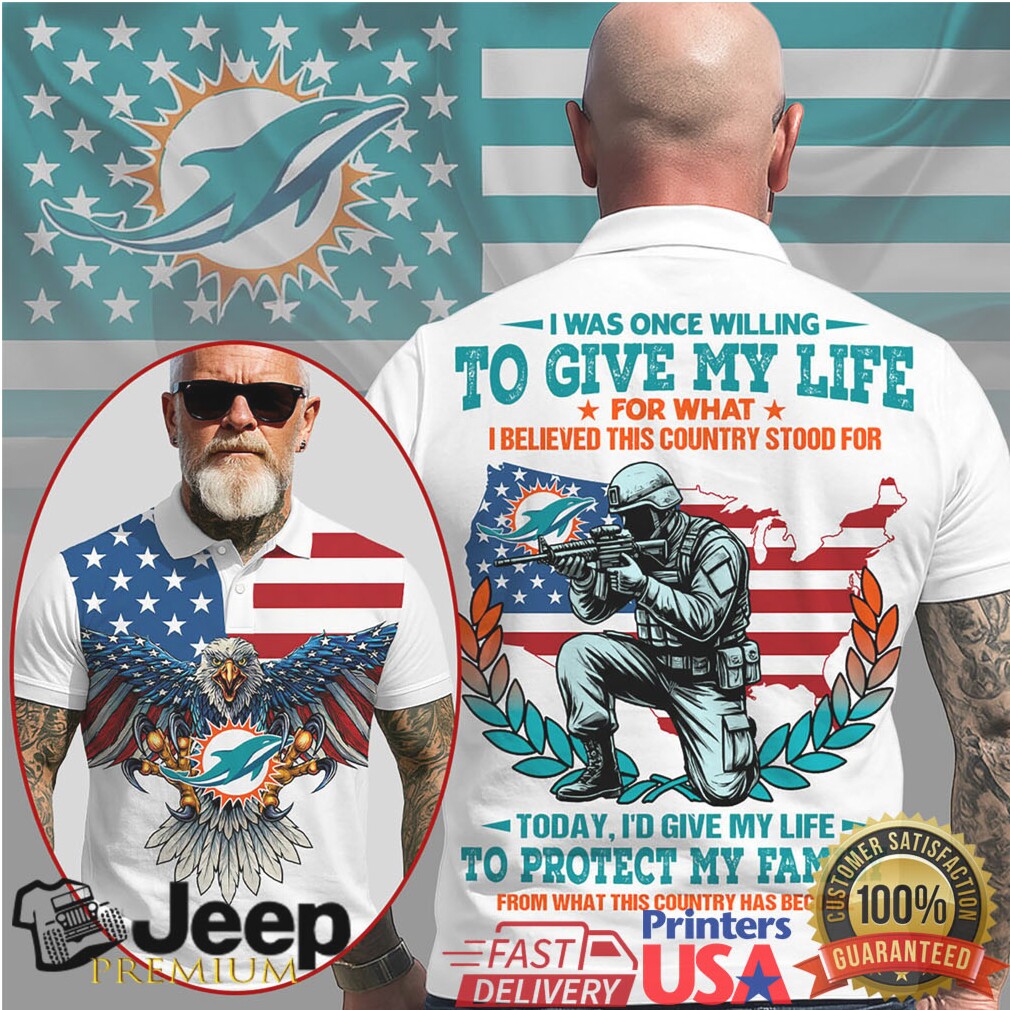 Miami Dolphins Patriotic Soldier “Protect My Family” American Flag Polo Shirt Miami Dolphins Patriotic Soldier “Protect My Family” American Flag Polo Shirt