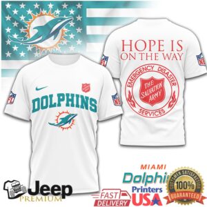 Miami Dolphins Salvation Army Charity “Hope Is On The Way” T Shirt Miami Dolphins Salvation Army Charity “Hope Is On The Way” T Shirt