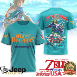 Miami Dolphins x The Legend of Zelda Link 40th Anniversary T Shirt