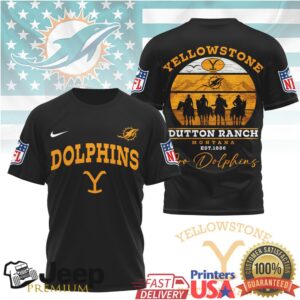 Miami Dolphins x Yellowstone Dutton Ranch Montana Cowboys T Shirt Miami Dolphins x Yellowstone Dutton Ranch Montana Cowboys T Shirt
