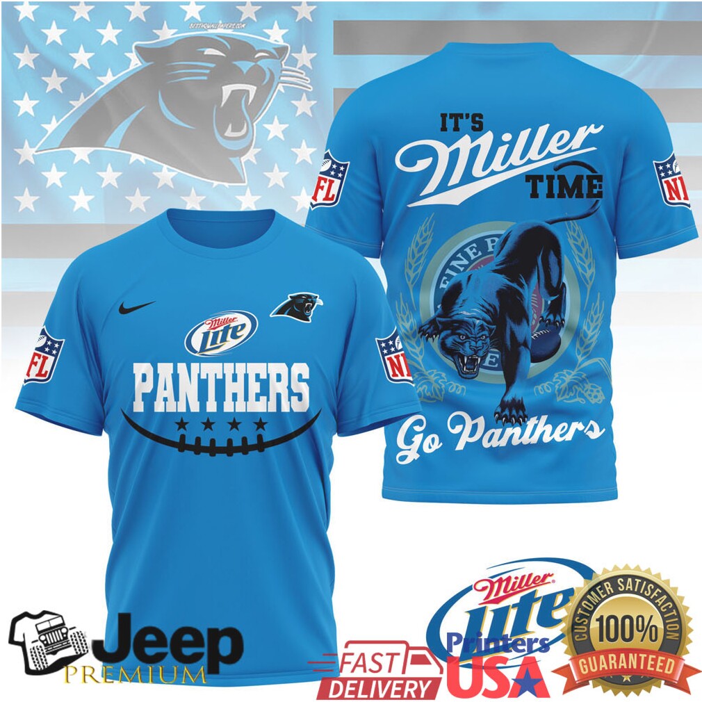 Miller Lite x Carolina Panthers NFL “It’s Miller Time” 3D T Shirt Miller Lite x Carolina Panthers NFL “It’s Miller Time” 3D T Shirt