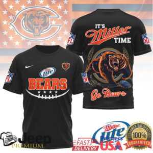 Miller Lite x Chicago Bears NFL “It's Miller Time” 3D T Shirt