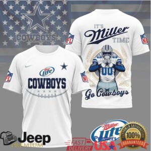 Miller Lite x Dallas Cowboys NFL “It’s Miller Time” 3D T Shirt Miller Lite x Dallas Cowboys NFL “It’s Miller Time” 3D T Shirt