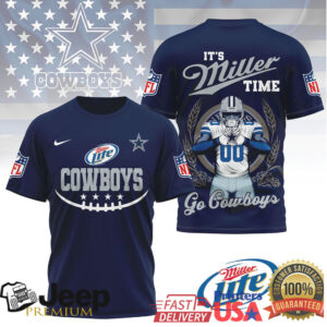 Miller Lite x Dallas Cowboys NFL “It's Miller Time” 3D T Shirt