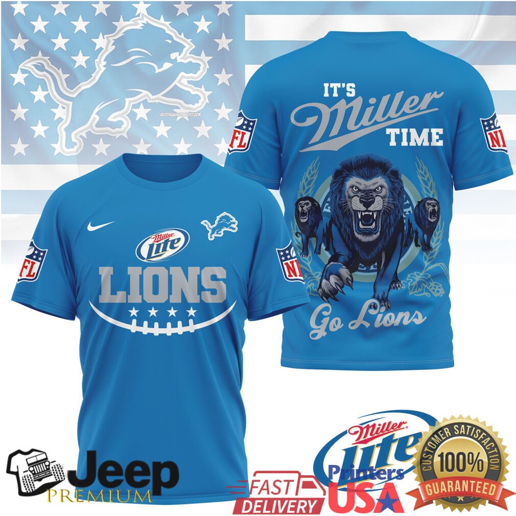 Miller Lite x Detroit Lions NFL “It’s Miller Time” 3D T Shirt Miller Lite x Detroit Lions NFL “It’s Miller Time” 3D T Shirt