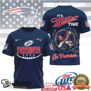 Miller Lite x New England Patriots NFL “It's Miller Time” 3D T Shirt