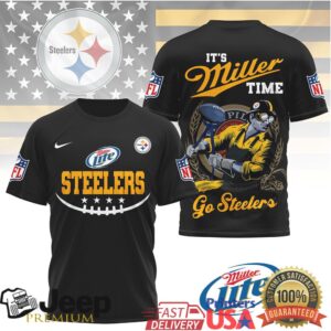 Miller Lite x Pittsburgh Steelers NFL “It’s Miller Time” 3D T Shirt Miller Lite x Pittsburgh Steelers NFL “It’s Miller Time” 3D T Shirt