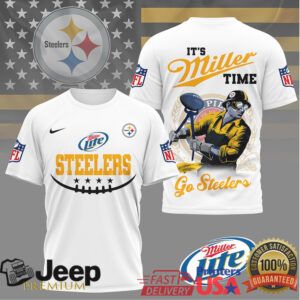 Miller Lite x Pittsburgh Steelers NFL “It's Miller Time” 3D T Shirt