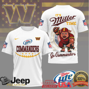 Miller Lite x Washington Commanders NFL “It's Miller Time” 3D T Shirt