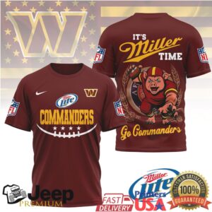 Miller Lite x Washington Commanders NFL “It's Miller Time” 3D T Shirt