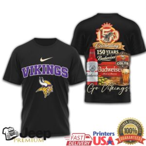 Minnesota Vikings 150 Years of Budweiser Commemorative Fan Shirt