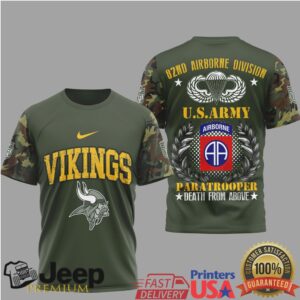 Minnesota Vikings 82nd Airborne Division U.S. Army Paratrooper T Shirt