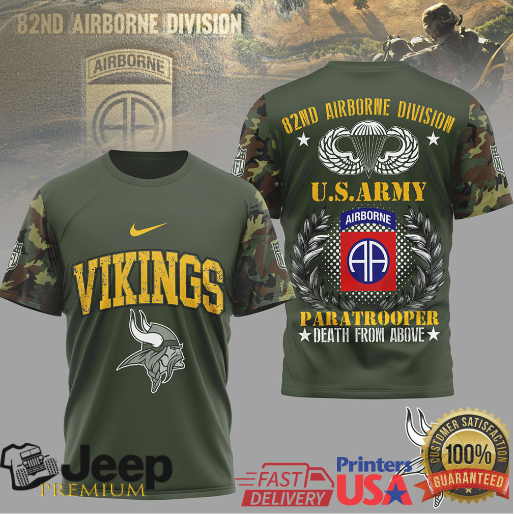 Minnesota Vikings 82nd Airborne Division U.S. Army Paratrooper T Shirt Minnesota Vikings 82nd Airborne Division U.S. Army Paratrooper T Shirt
