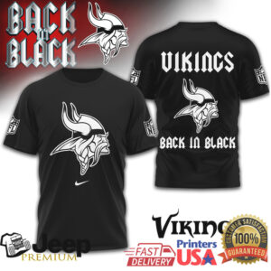 Minnesota Vikings “Back in Black” Norse Graphic Black T Shirt