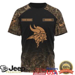 Minnesota Vikings Custom Name Hunting Season Camo Deer Tee