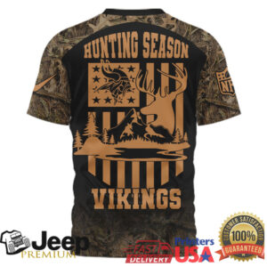 Minnesota Vikings Custom Name Hunting Season Camo Deer Tee