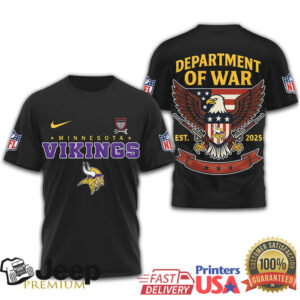 Minnesota Vikings Department of War Military Style Eagle NFL T Shirt