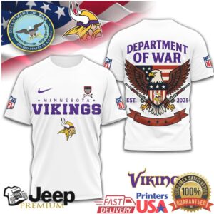Minnesota Vikings Department of War Military Style Eagle NFL T Shirt