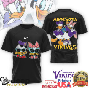Minnesota Vikings Donald & Daisy Duck Purple Pride Disney T Shirt