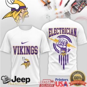 Minnesota Vikings Electrician T Shirt Skol Pride Tradesman Graphic