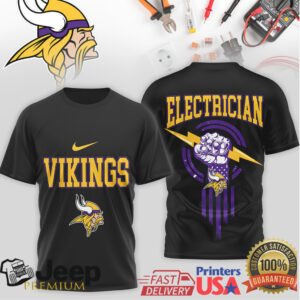 Minnesota Vikings Electrician T Shirt Skol Pride Tradesman Graphic