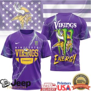 Minnesota Vikings Energy Monster Lightning Strike T Shirt