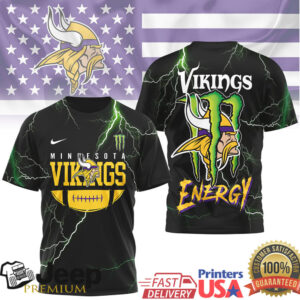 Minnesota Vikings Energy Monster Lightning Strike T Shirt