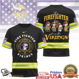 Minnesota Vikings Firefighter Snoopy & Friends NFL 3D Apparel