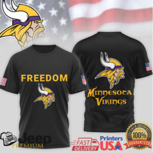 Minnesota Vikings Freedom American Flag Stars and Stripes T Shirt